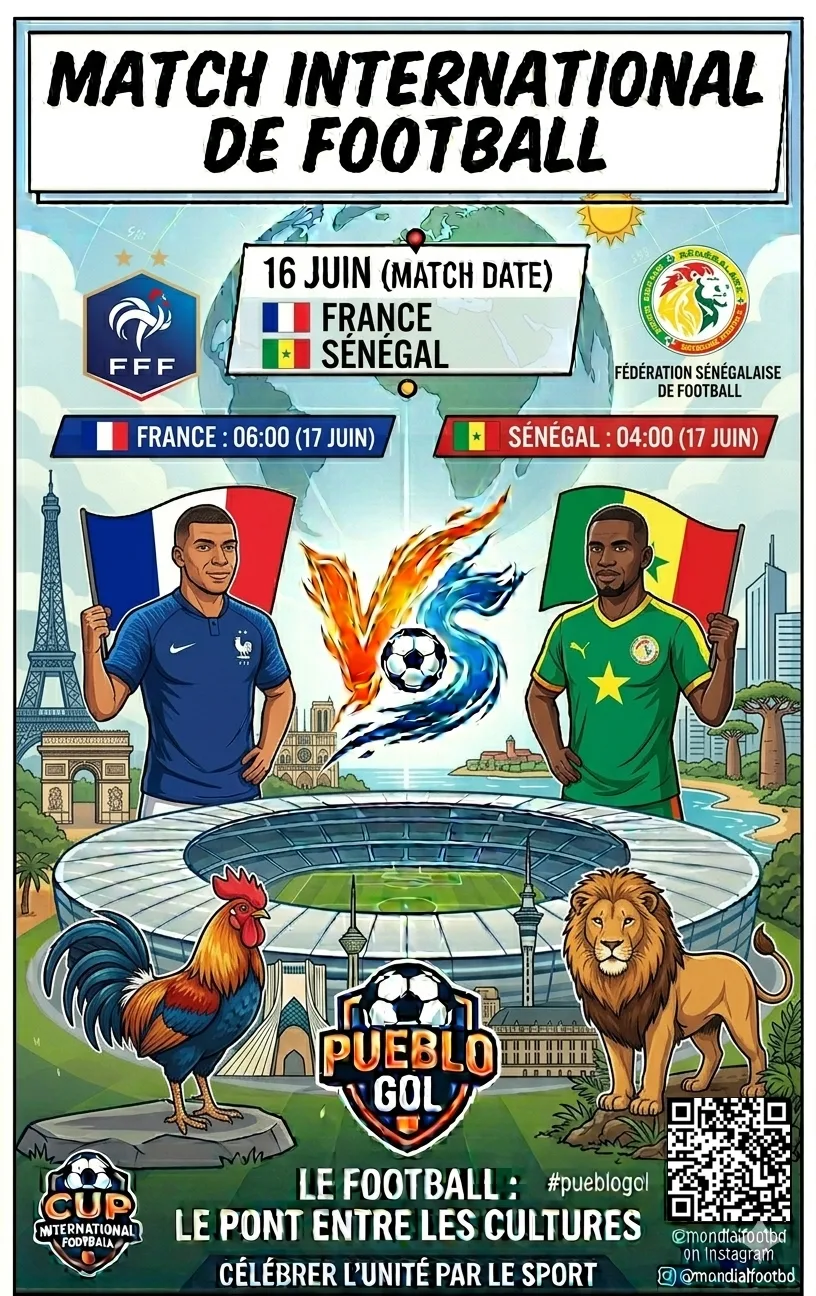 Affiche officielle Pueblo Gol, France vs Sénégal