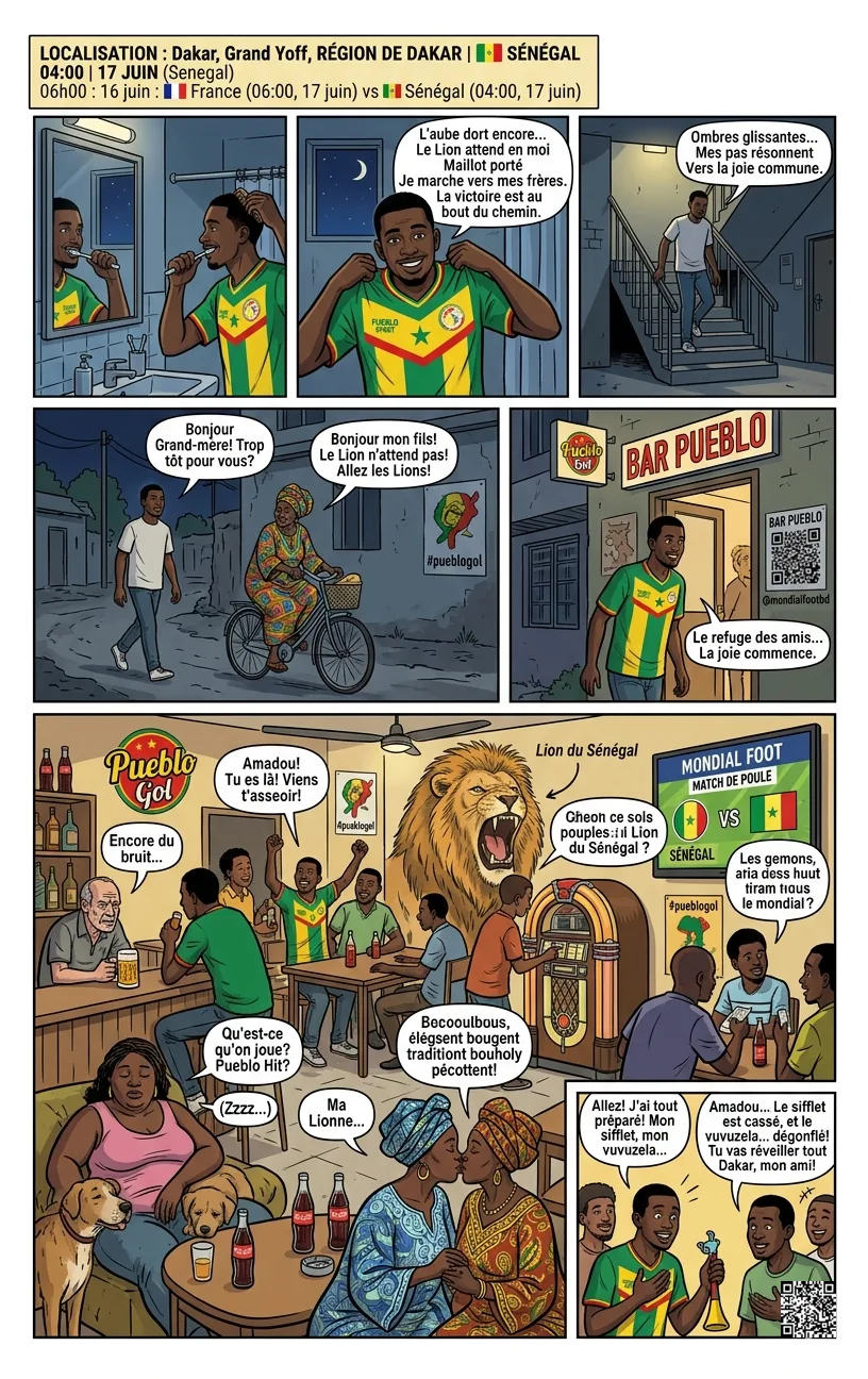 Planche 6, Dakar, Grand Yoff, après le match, 04:00, 17 juin